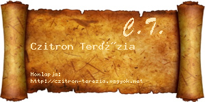 Czitron Terézia névjegykártya